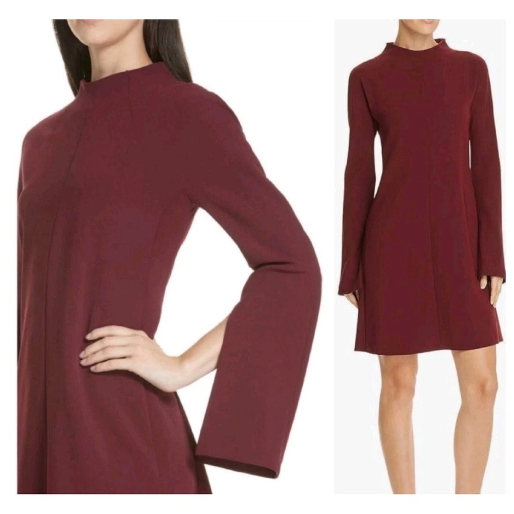 Theory Womens Admiral Dolman Shift Dress Mulbery Long Sleeve Split Cuff 14 Mod